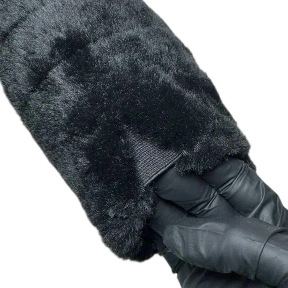 Toms Alpargata Mallow Mule Fluff Slippers Black Faux Fur Women's Size 10 NWOT - Picture 12 of 14